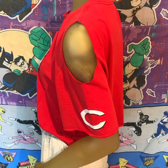 Nike Cincinnati Reds Custom Cut and Cropped Tee - Picture 3 of 4